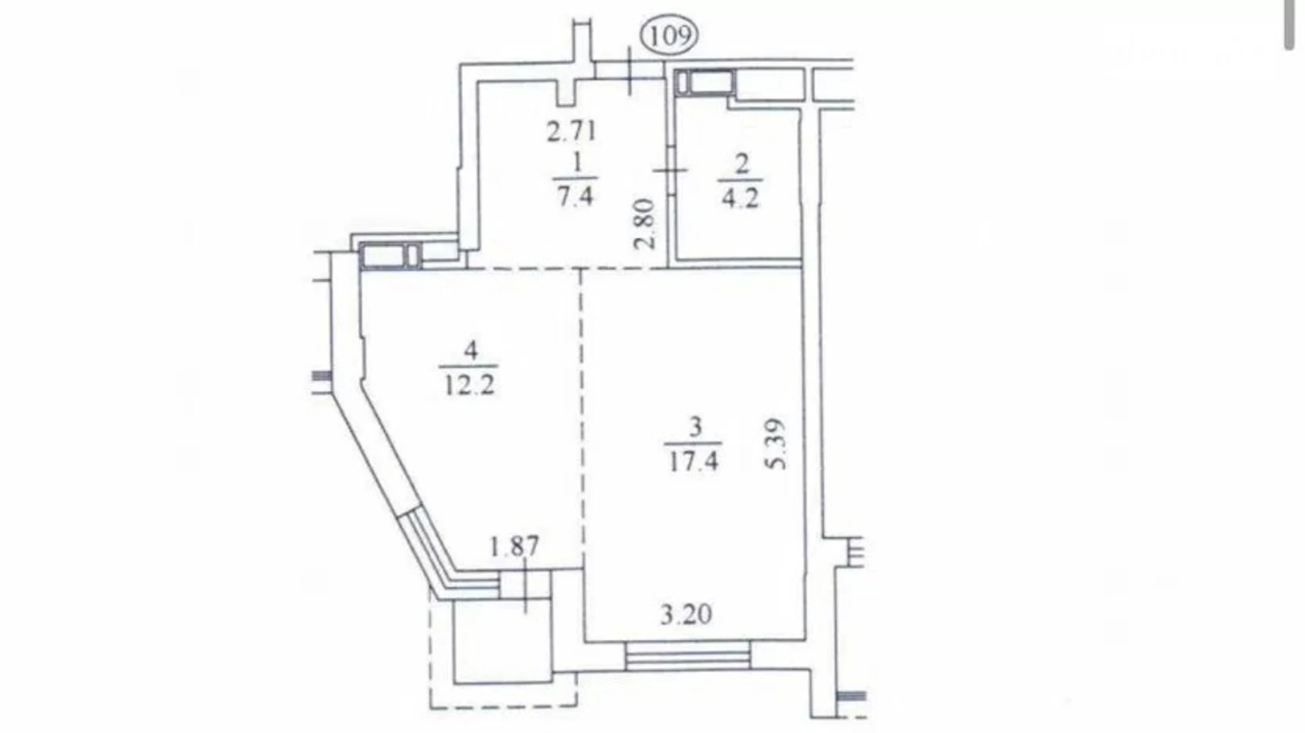 Продается 1-комнатная квартира 42 кв. м в Киеве, ул. Кустанайская, 13