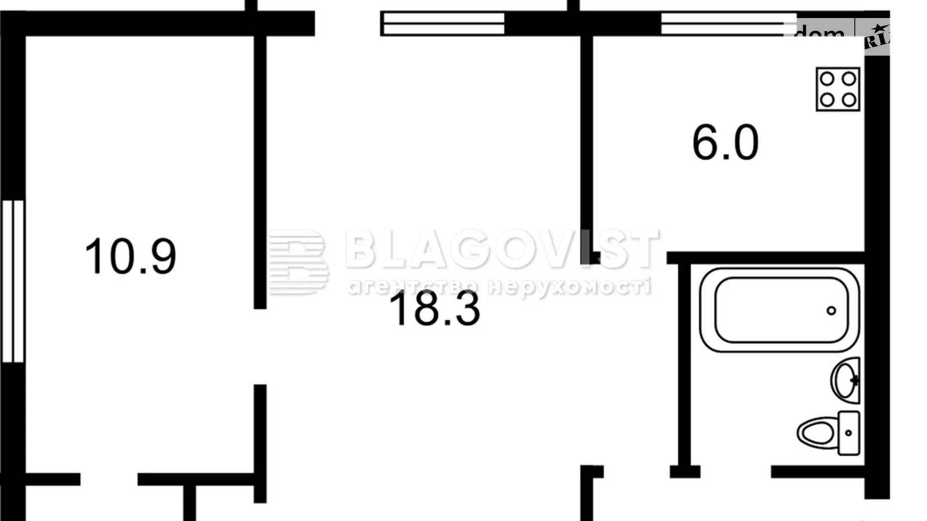 Продается 2-комнатная квартира 44 кв. м в Киеве, ул. Бастионная, 16