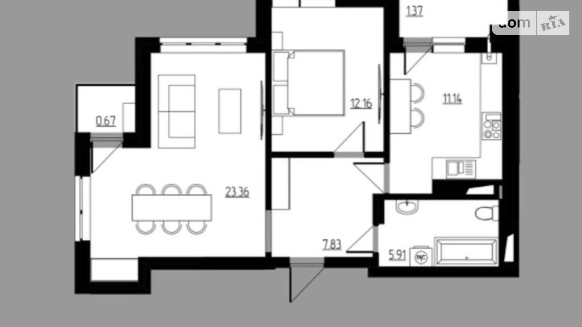 Продается 2-комнатная квартира 62 кв. м в Ужгороде, ул. Сечени