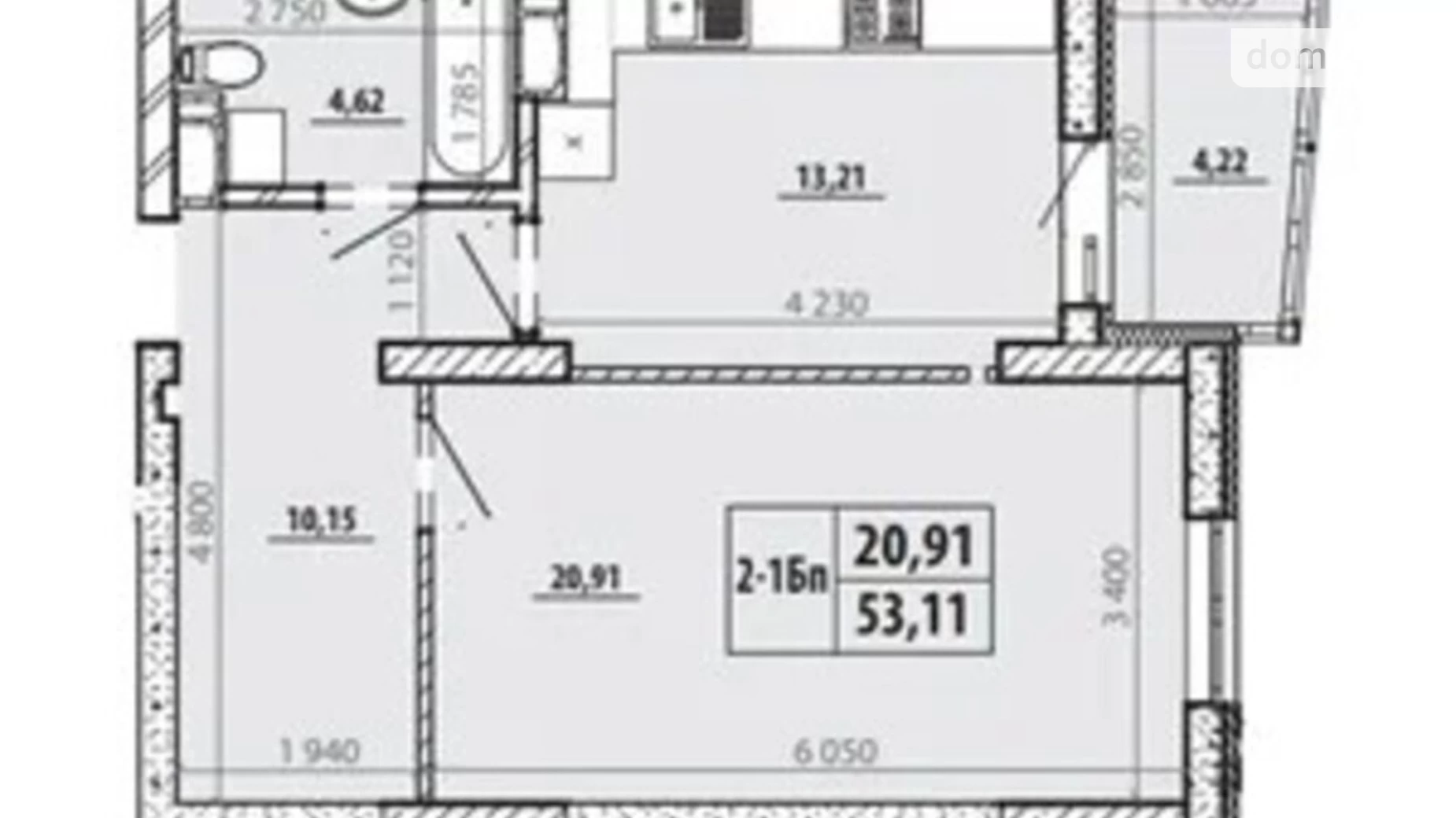 Продается 1-комнатная квартира 53 кв. м в Киеве, ул. Евгения Маланюка(Сагайдака), 101 - фото 3