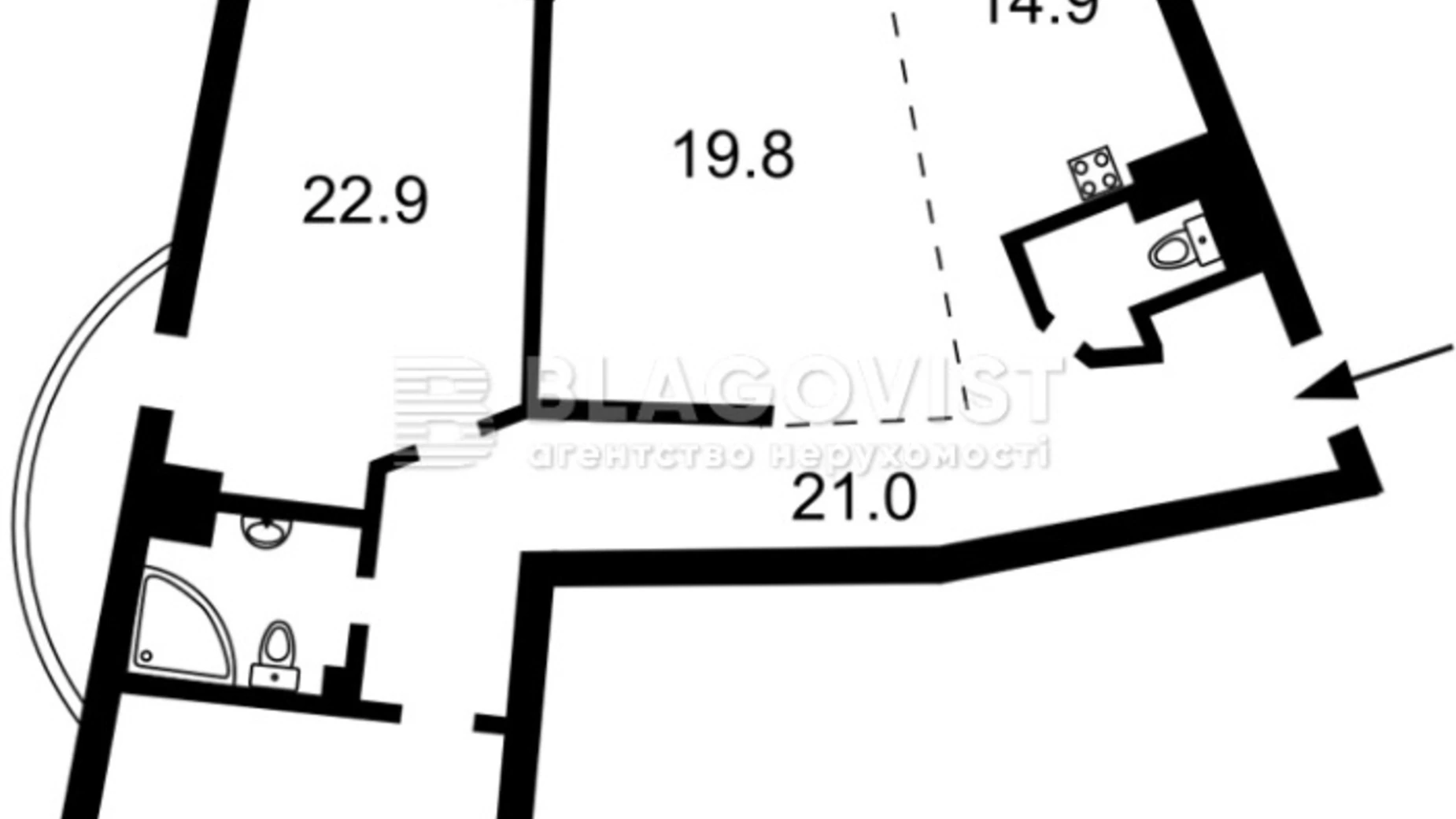 Продается 2-комнатная квартира 118 кв. м в Киеве, ул. Митрополита Андрея Шептицкого, 10 - фото 2