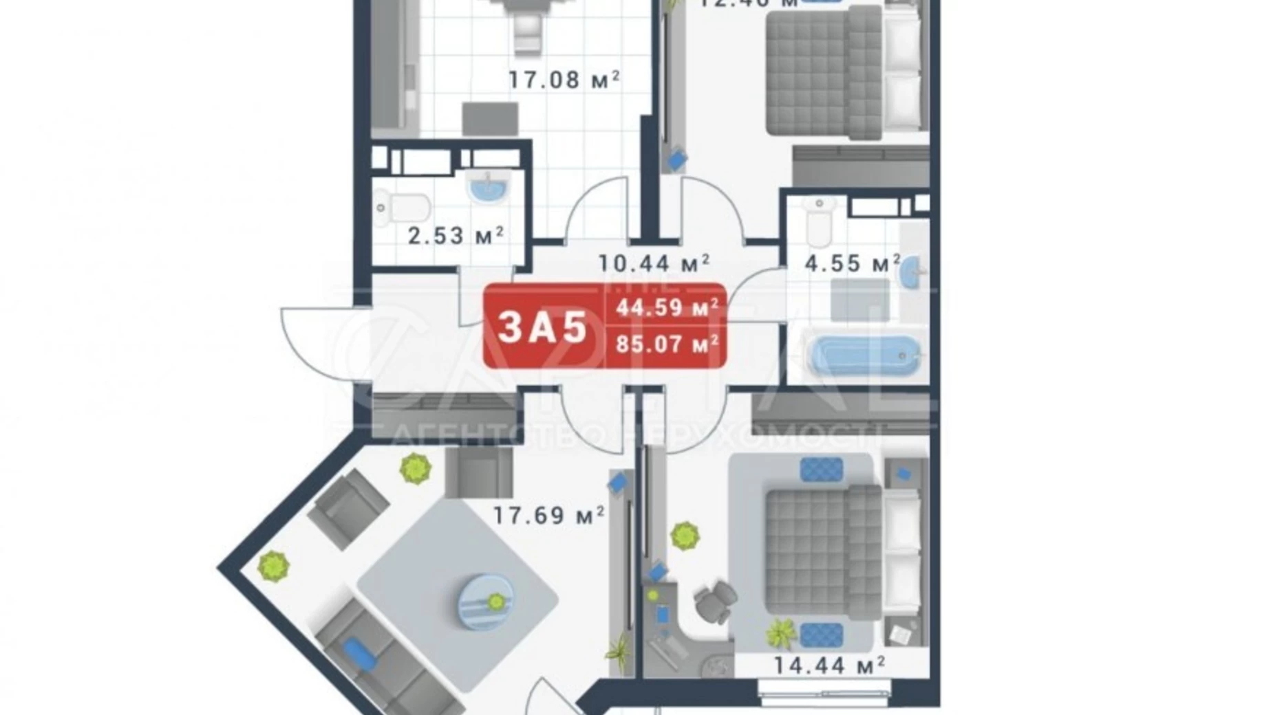 Продається 3-кімнатна квартира 85 кв. м у Києві, вул. Гліба Бабича(Канальна), 8