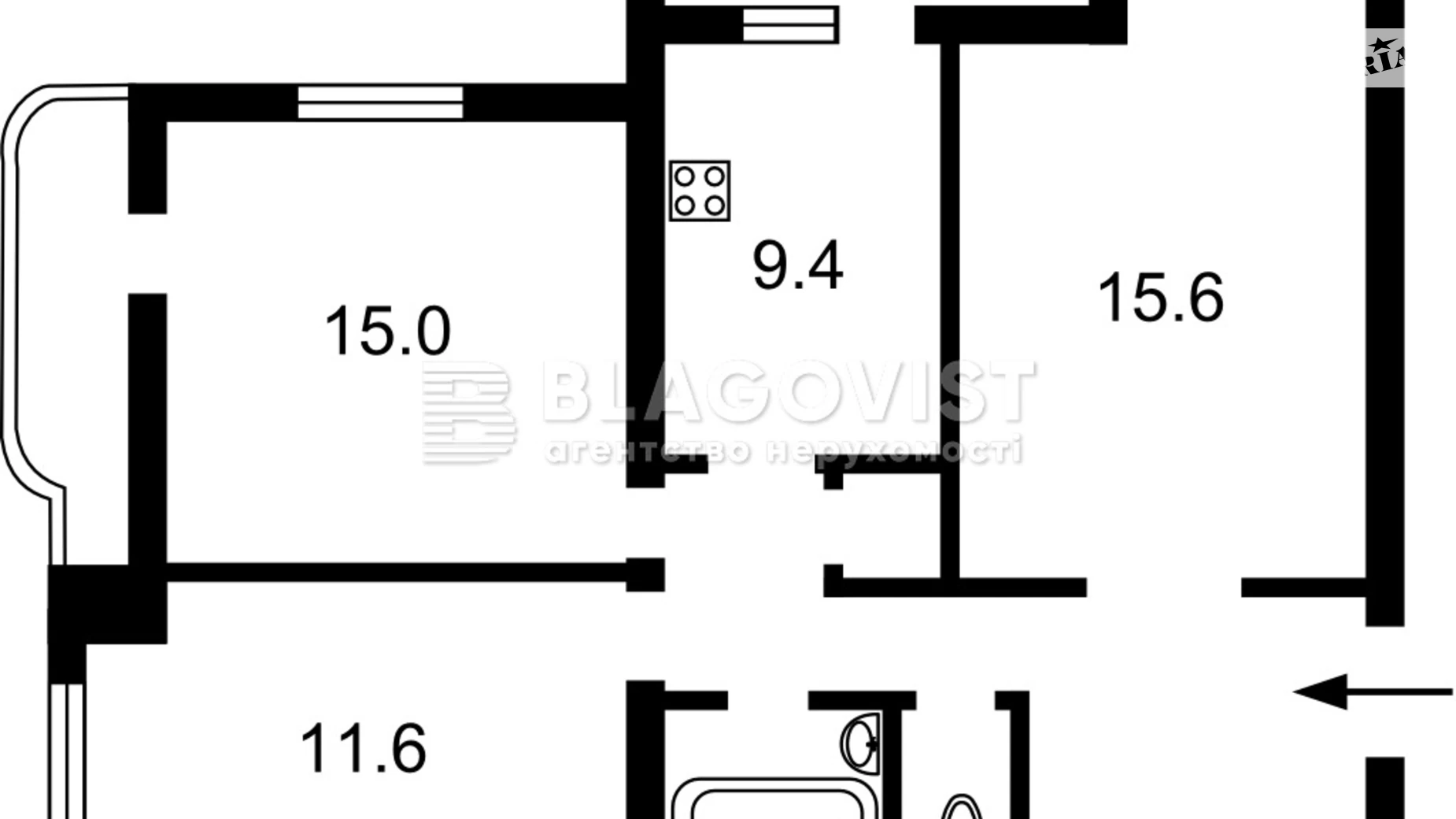 Продается 3-комнатная квартира 72 кв. м в Киеве, просп. Лобановского, 128