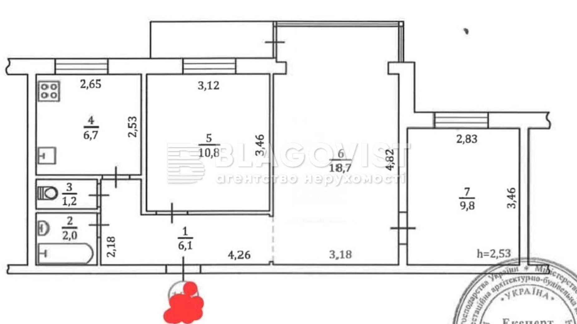 Продается 3-комнатная квартира 56 кв. м в Киеве, бул. Николая Михновского(Дружбы Народов), 8А - фото 5