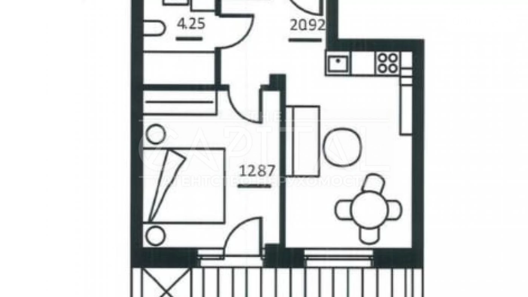 Продается 1-комнатная квартира 41.57 кв. м в Киеве, ул. Набережно-Рыбальская, 7 - фото 2