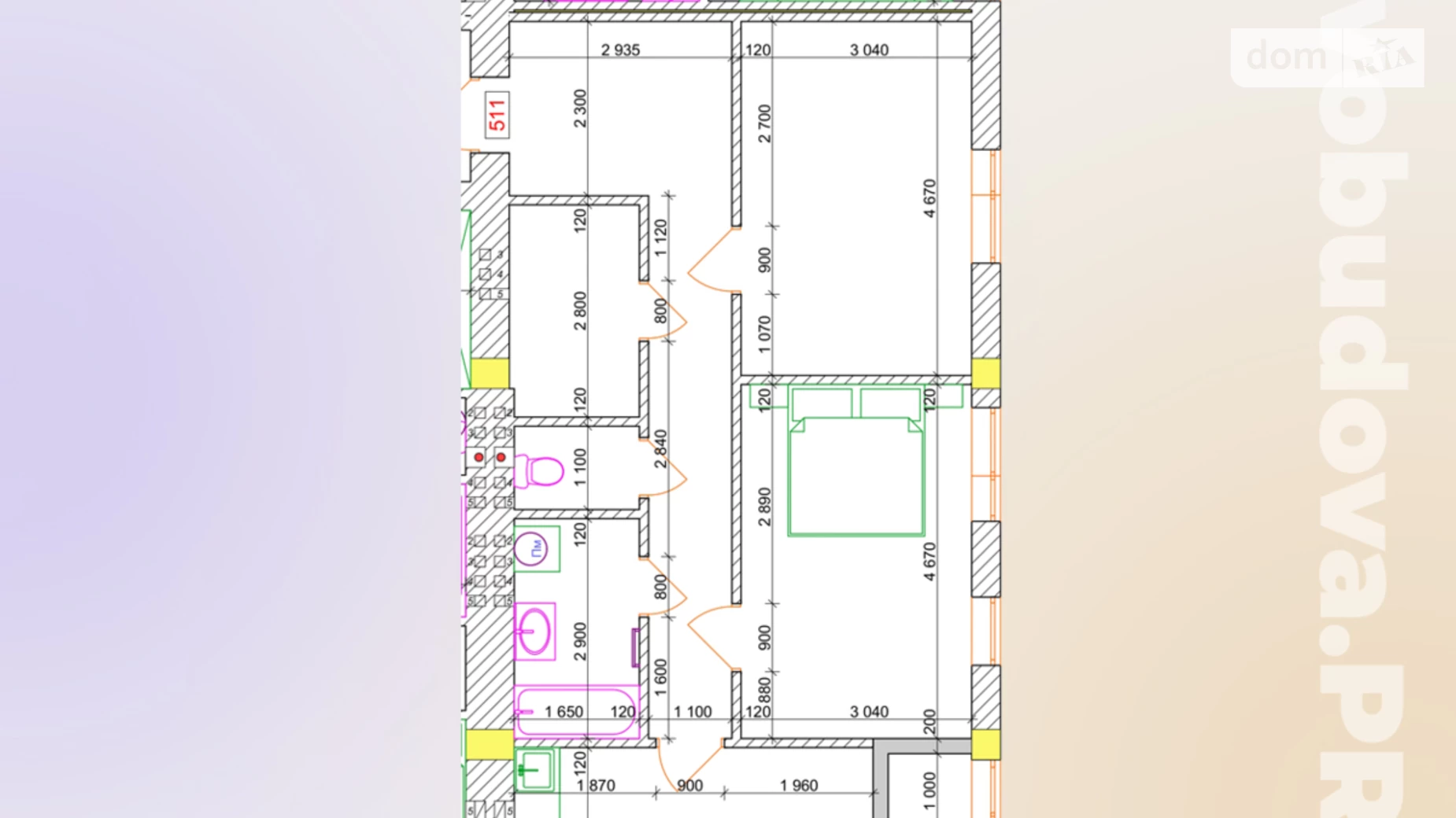 Продается 2-комнатная квартира 62 кв. м в Минае, ул. Августина Волошина - фото 2