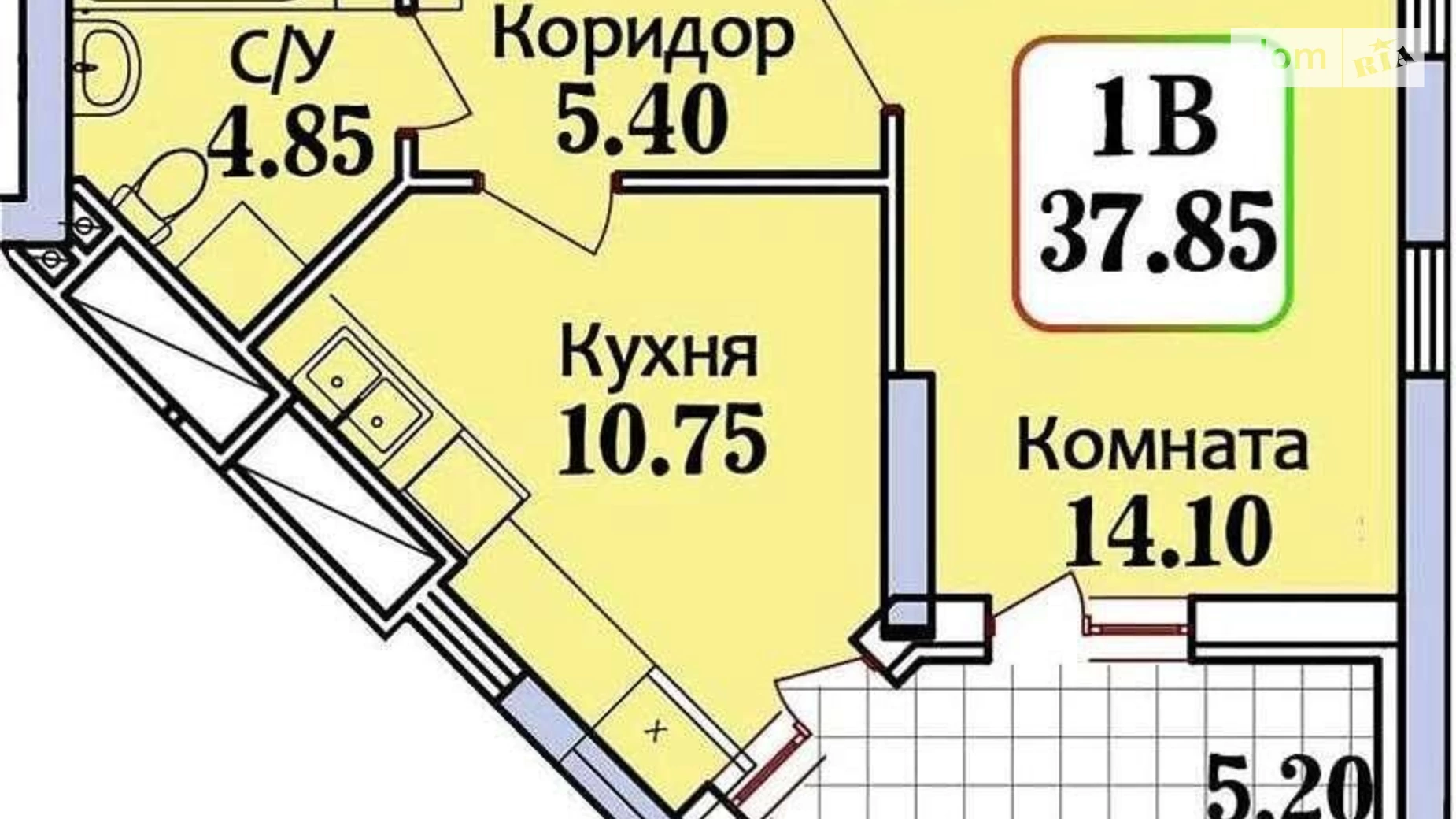 Продається 1-кімнатна квартира 38 кв. м у Одесі, вул. Героїв Крут, 27А