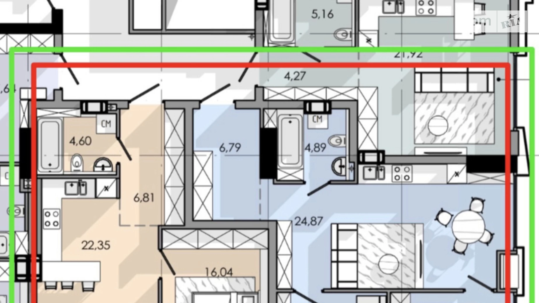 Продается 4-комнатная квартира 112 кв. м в Днепре, ул. Набережная Победы, 128 - фото 5