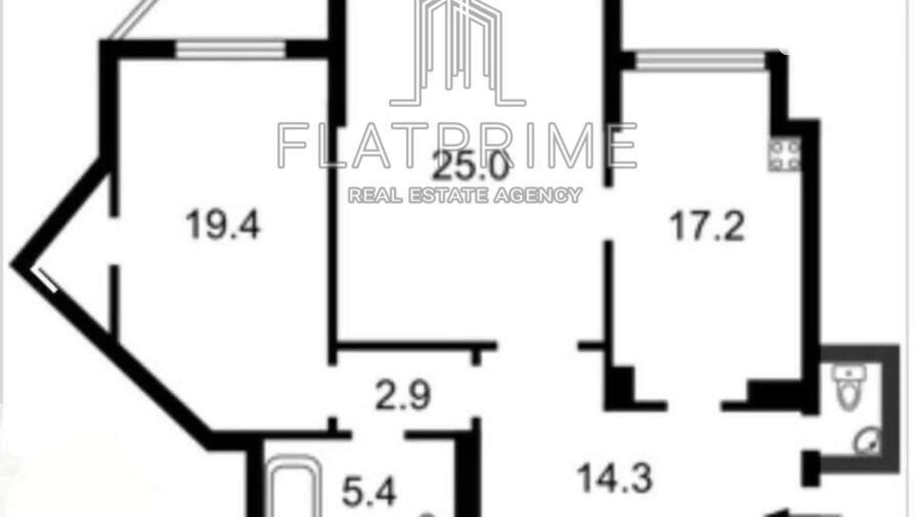 Продается 2-комнатная квартира 87.7 кв. м в Киеве, ул. Срибнокильская, 1