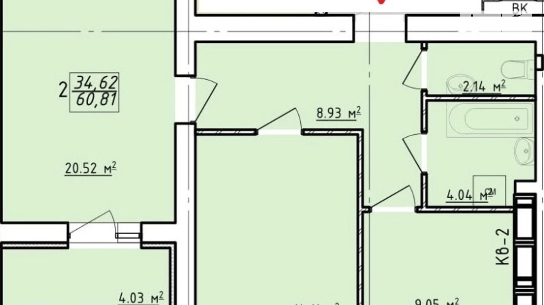 Продается 2-комнатная квартира 61 кв. м в Харькове, ул. Елизаветинская, 2Б