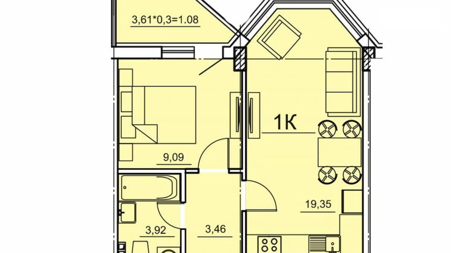 Продається 1-кімнатна квартира 39 кв. м у Одесі, пров. Грузовий