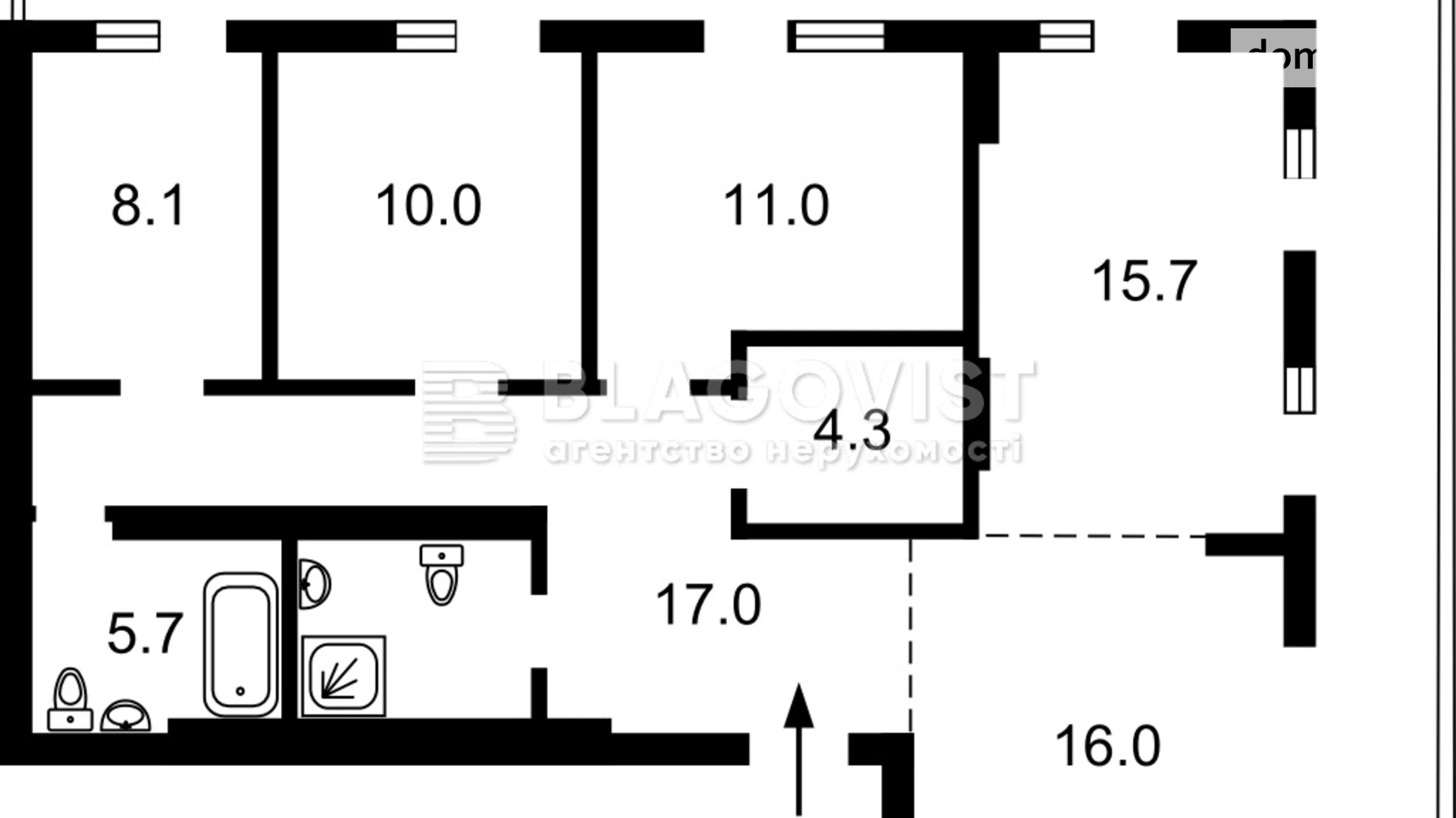 Продается 3-комнатная квартира 102 кв. м в Киеве, ул. Набережно-Рыбальская, 3