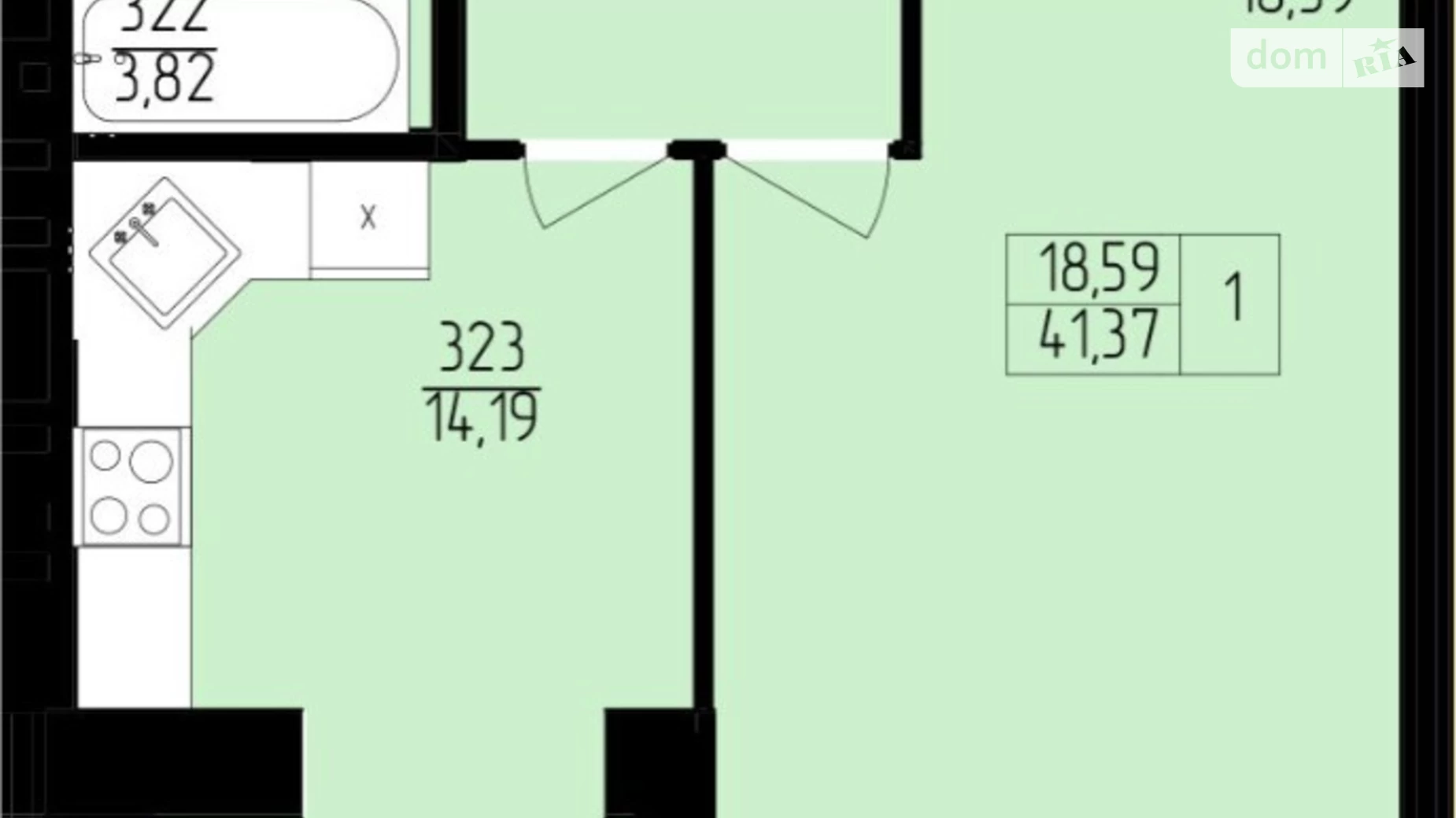 Продается 1-комнатная квартира 41.37 кв. м в Хмельницком - фото 5