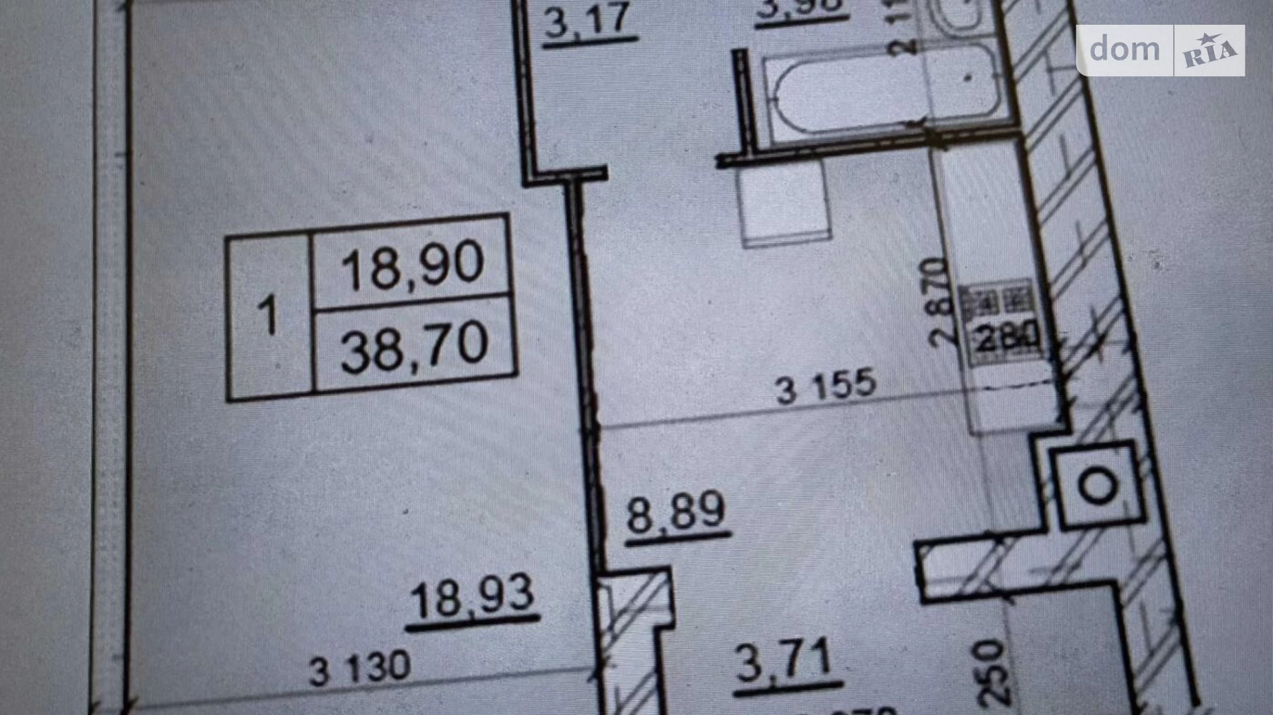 Продается 1-комнатная квартира 39 кв. м в Хмельницком, ул. Романа Шухевича(Курчатова) - фото 2