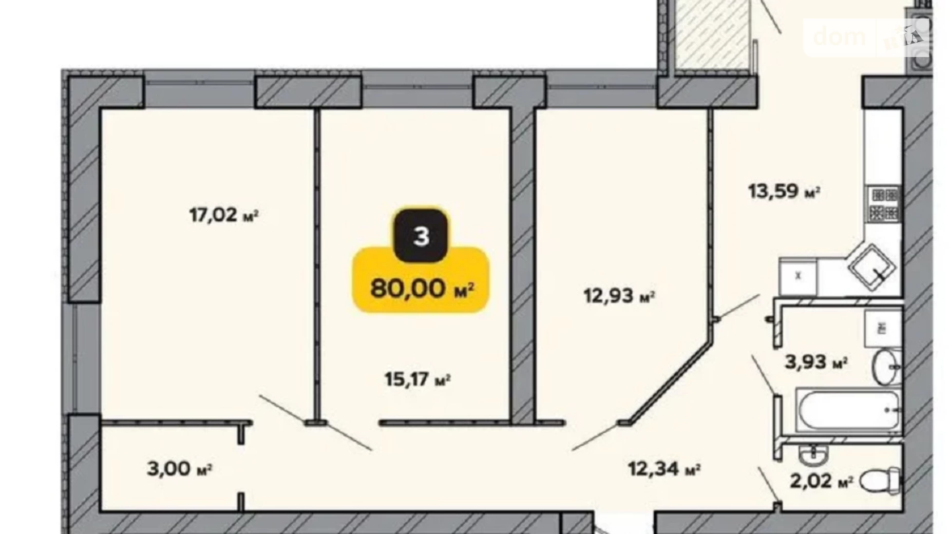 Продается 3-комнатная квартира 80 кв. м в Хмельницком, ул. Институтская