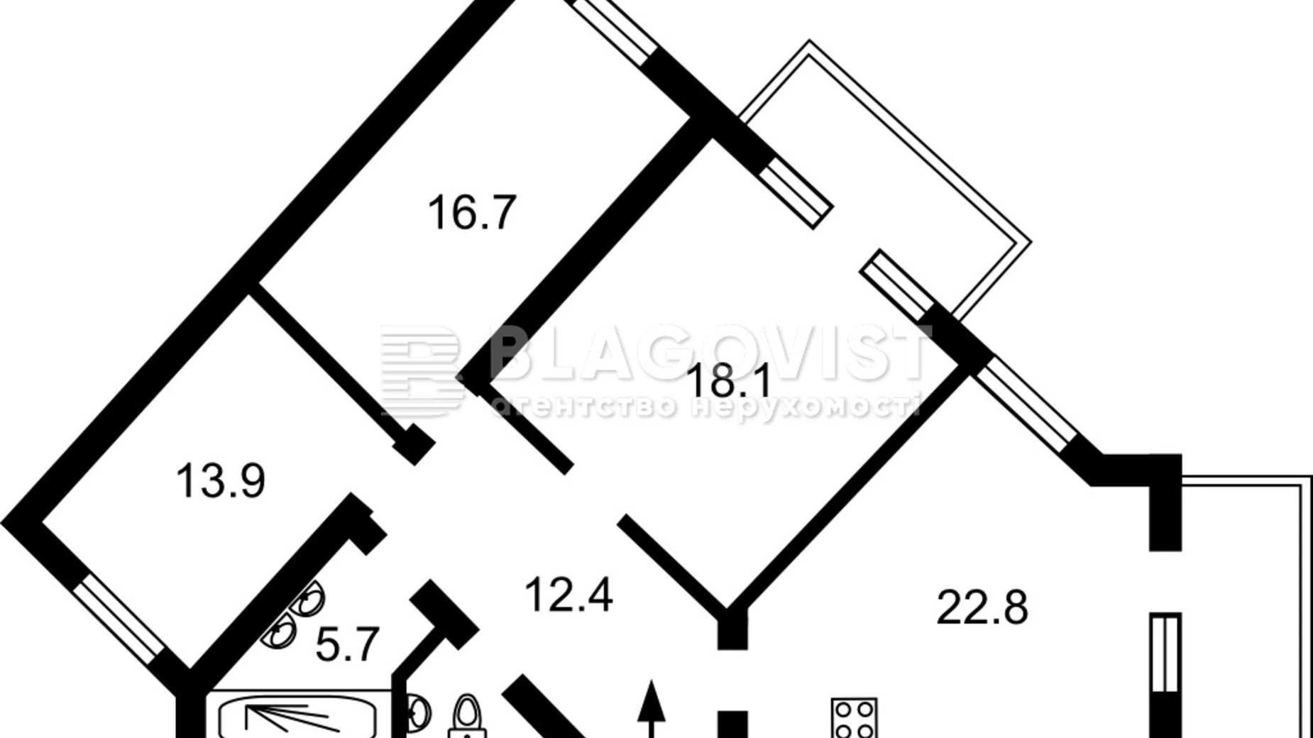 Продается 3-комнатная квартира 100 кв. м в Киеве, ул. Метрологическая, 52 - фото 2