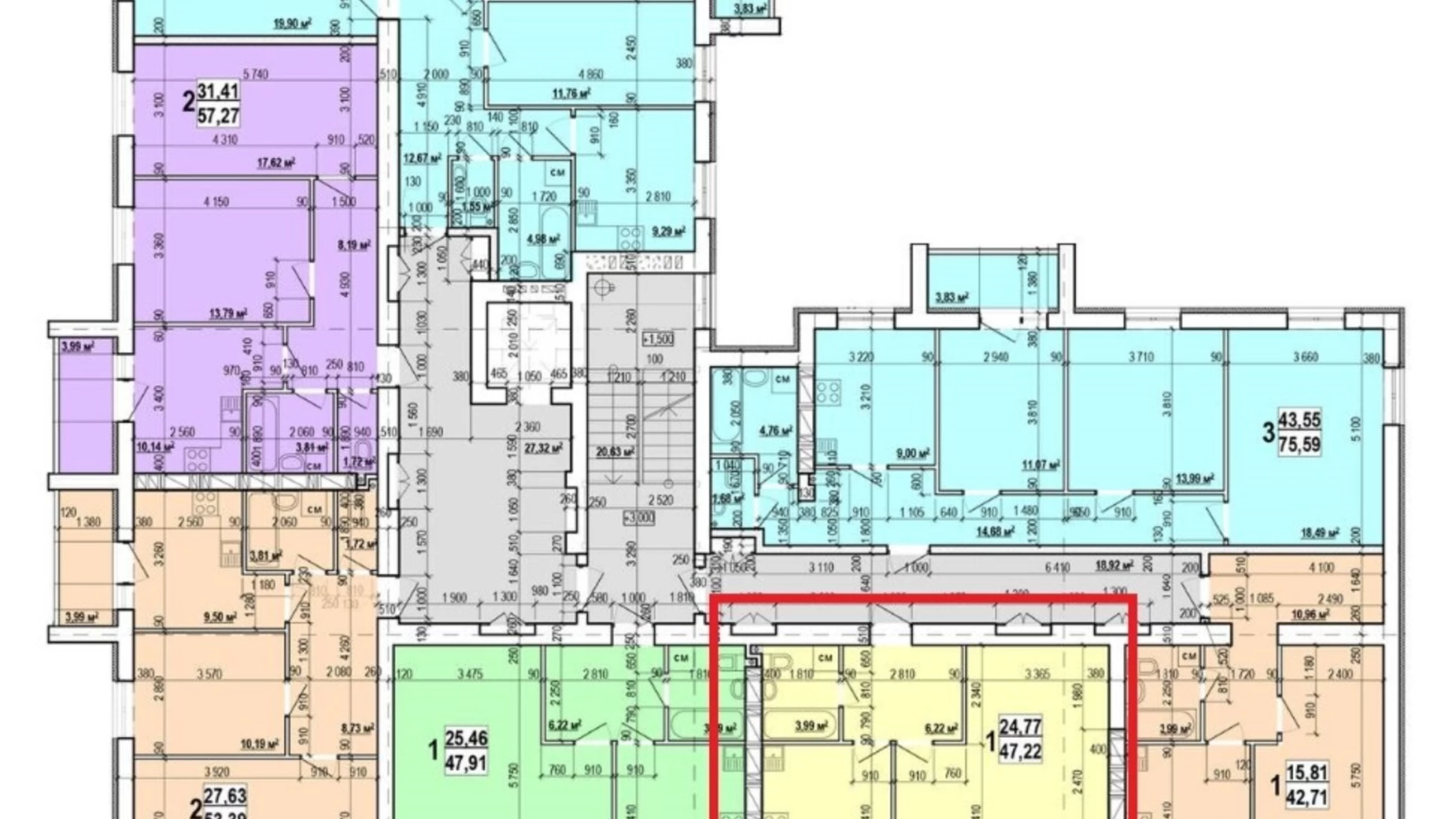 Продается 1-комнатная квартира 47.8 кв. м в Харькове, ул. Мира - фото 2