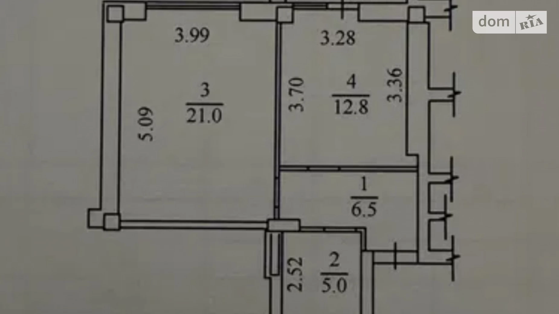 Продается 1-комнатная квартира 47 кв. м в Днепре, пер. Добровольцев