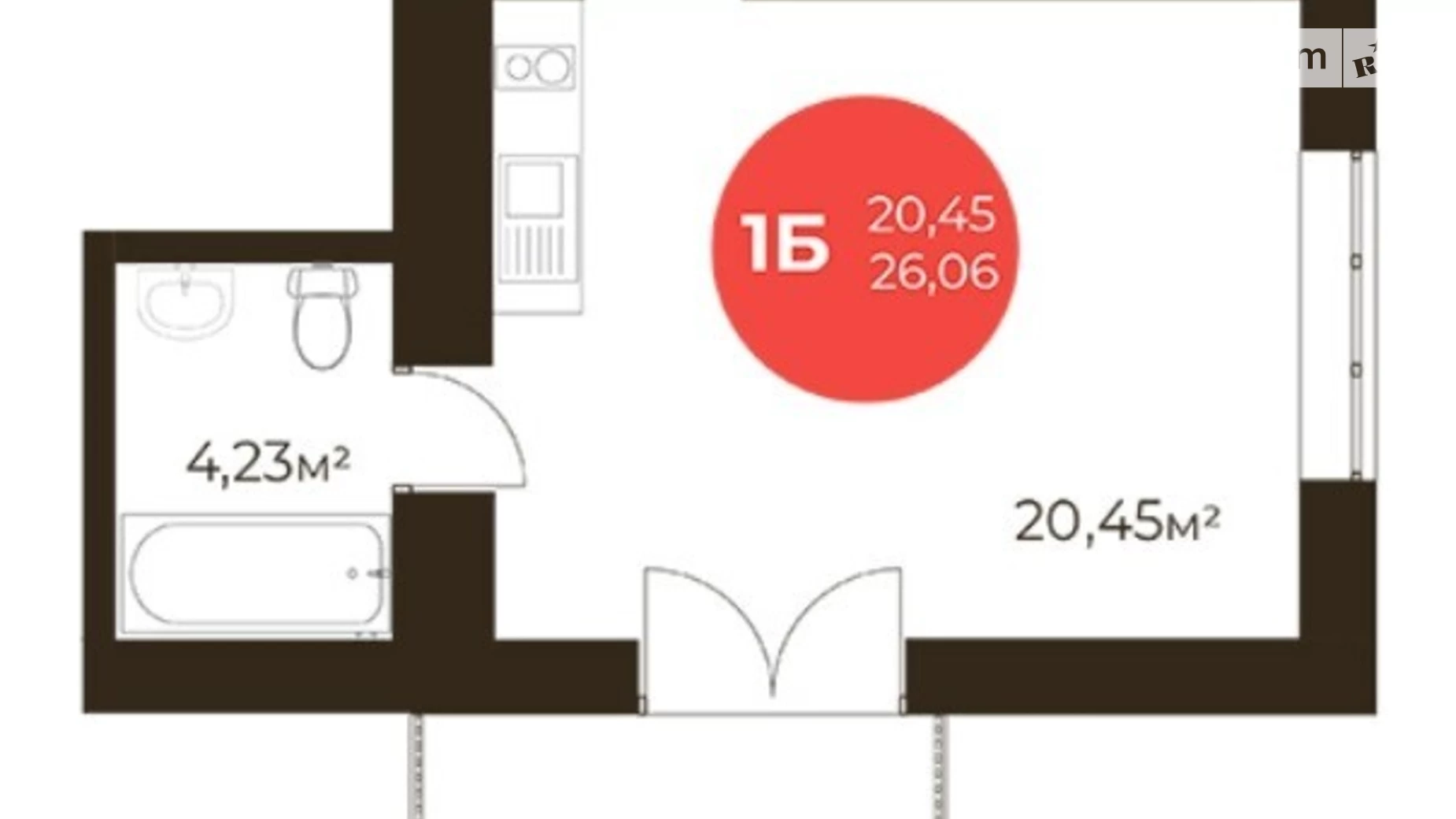 Продається 1-кімнатна квартира 40 кв. м у Ірпені, вул. Соборна