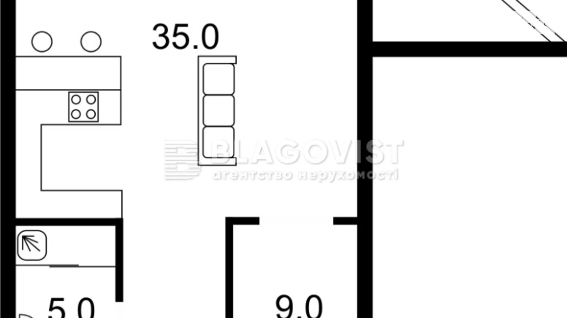 Продается 1-комнатная квартира 53 кв. м в Киеве, ул. Коновальца Евгения, 32В