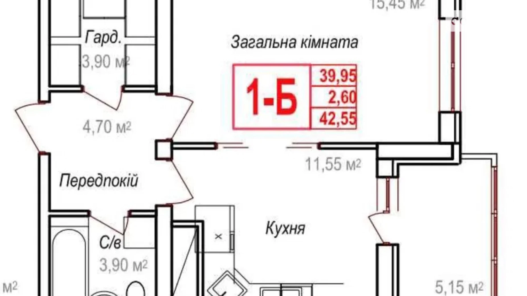 Продается 1-комнатная квартира 43 кв. м в Одессе, ул. Героев Крут, 27А - фото 3