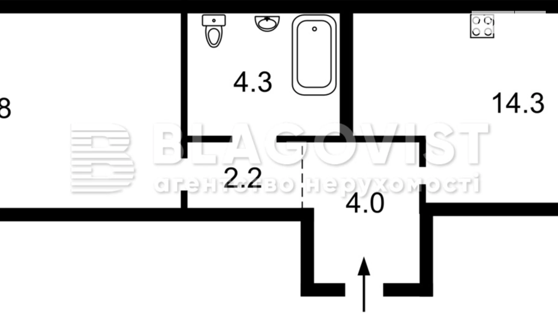 Продается 1-комнатная квартира 43.2 кв. м в Киеве, ул. Теремковская, 4А