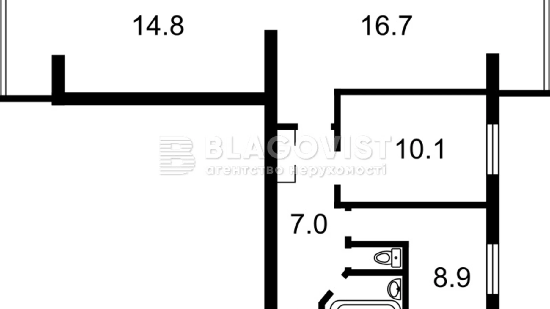 Продается 3-комнатная квартира 60 кв. м в Киеве, ул. Кавказская, 9