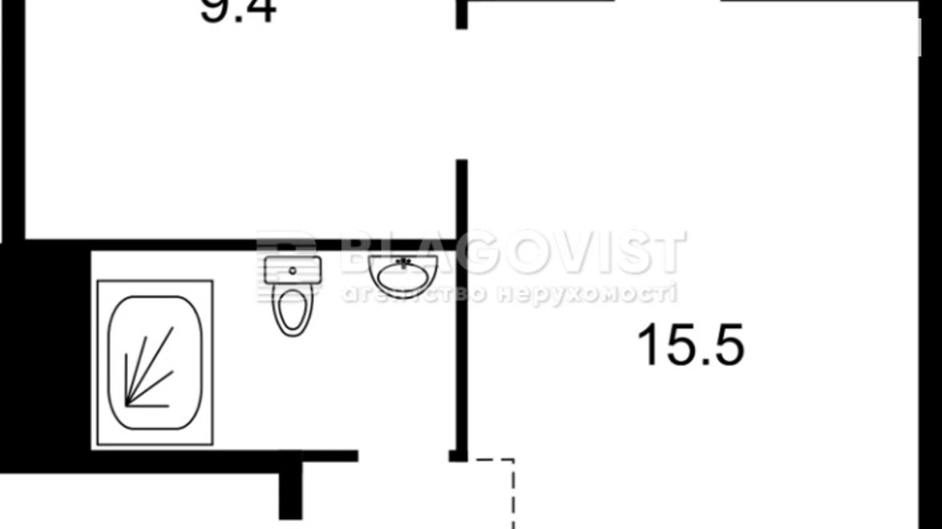 Продается 1-комнатная квартира 34.6 кв. м в Киеве, ул. Салютная, 2