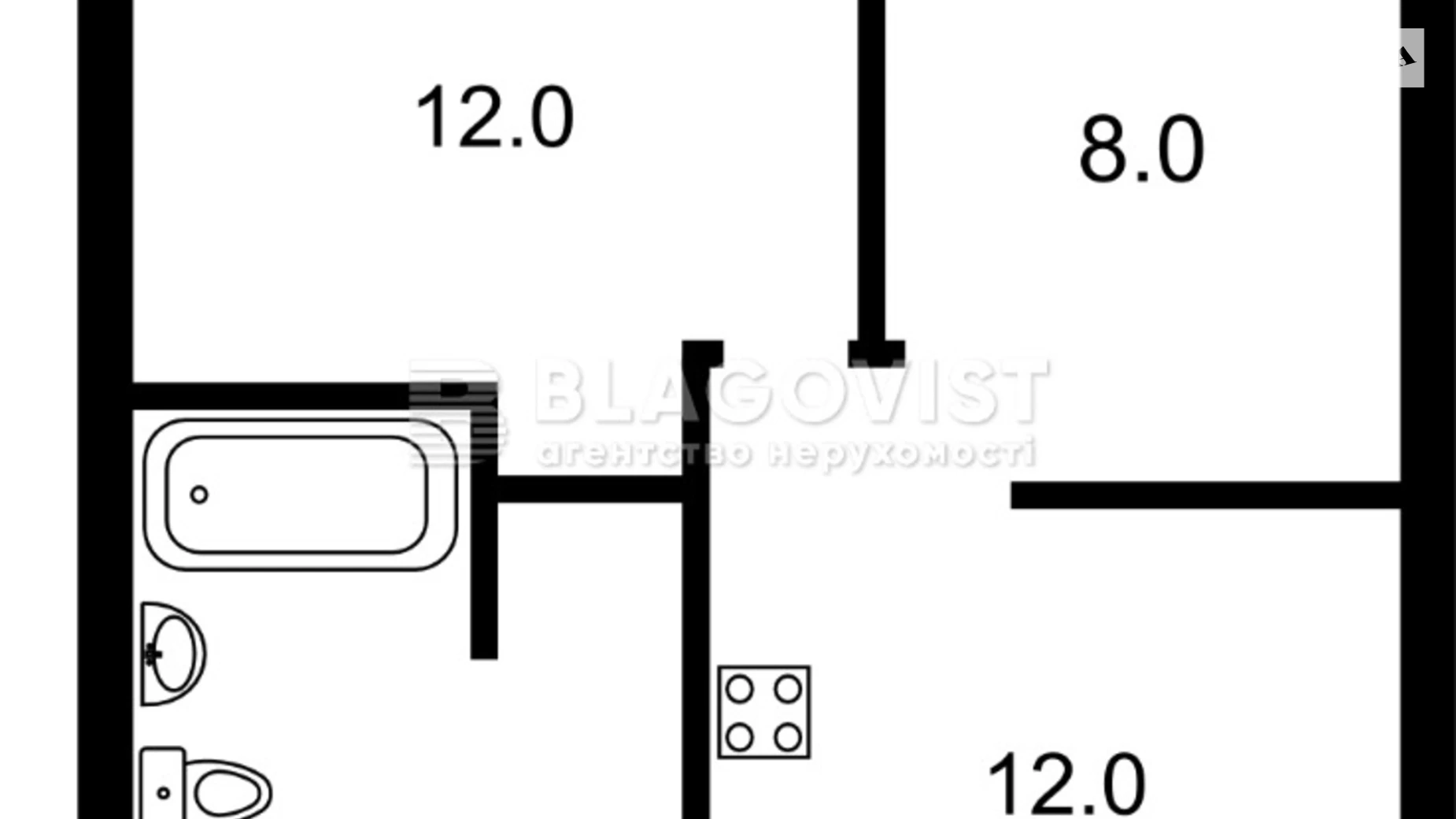 Продается 2-комнатная квартира 46 кв. м в Киеве, ул. Саксаганского, 125