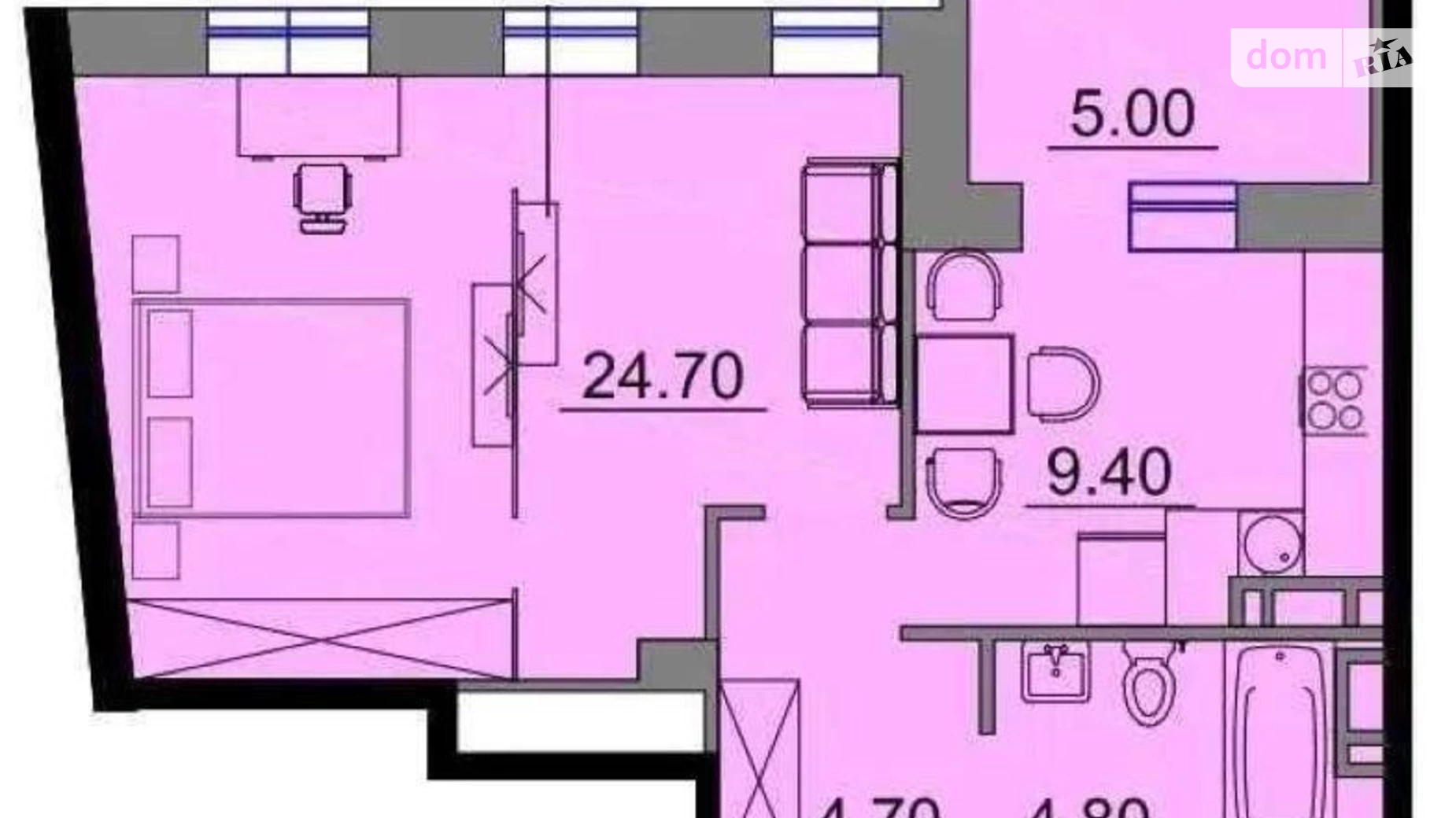 Продается 1-комнатная квартира 46 кв. м в Одессе, ул. Косвенная, 64/66