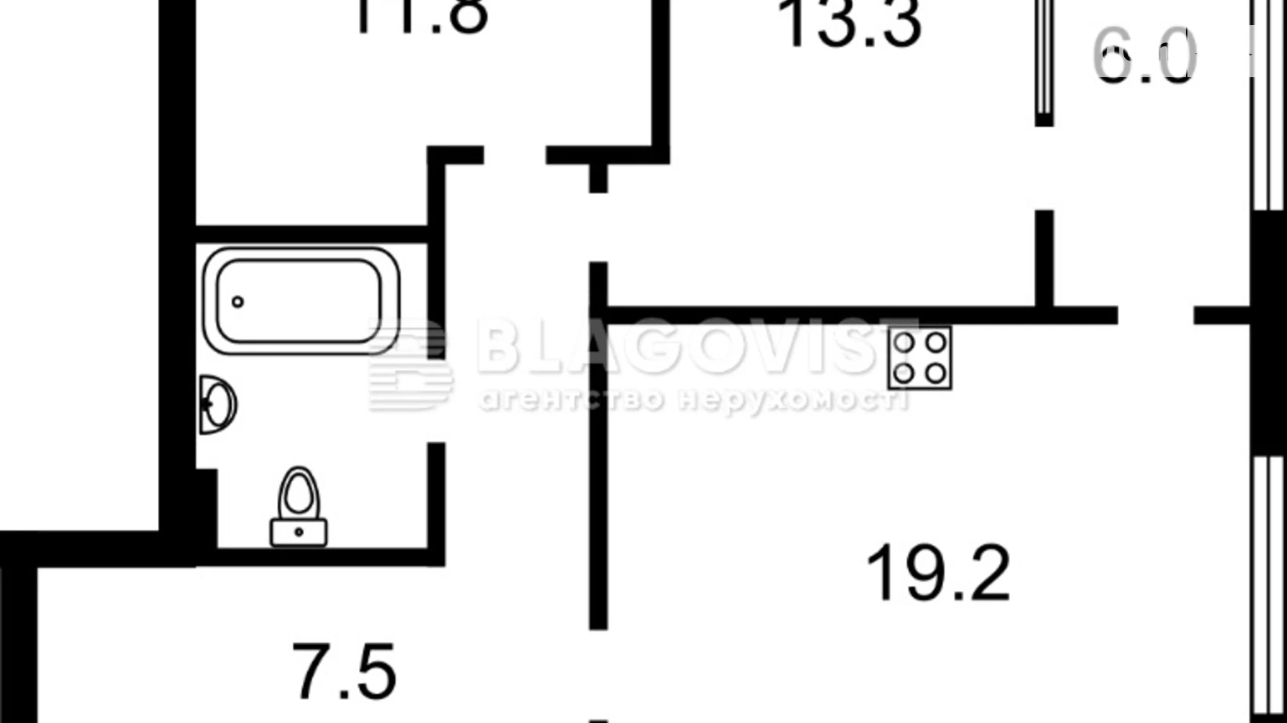 Продается 2-комнатная квартира 68 кв. м в Киеве, просп. Правды, 53/46