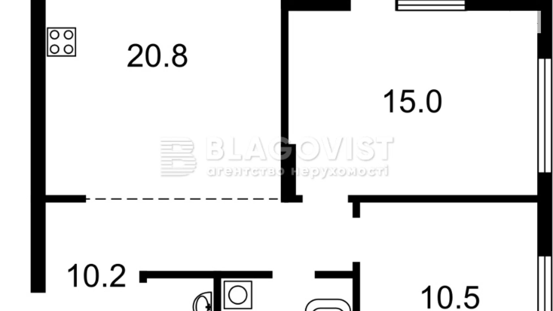 Продается 2-комнатная квартира 69 кв. м в Киеве, просп. Правды, 40/12