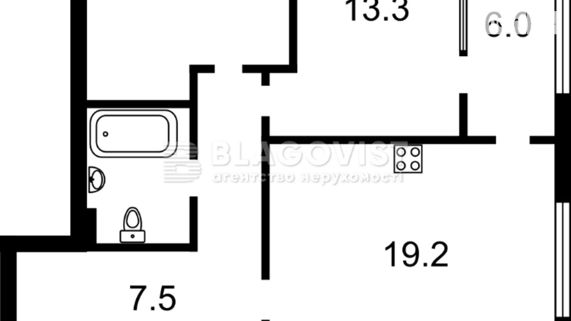 Продается 2-комнатная квартира 69 кв. м в Киеве, просп. Правды, 53/46