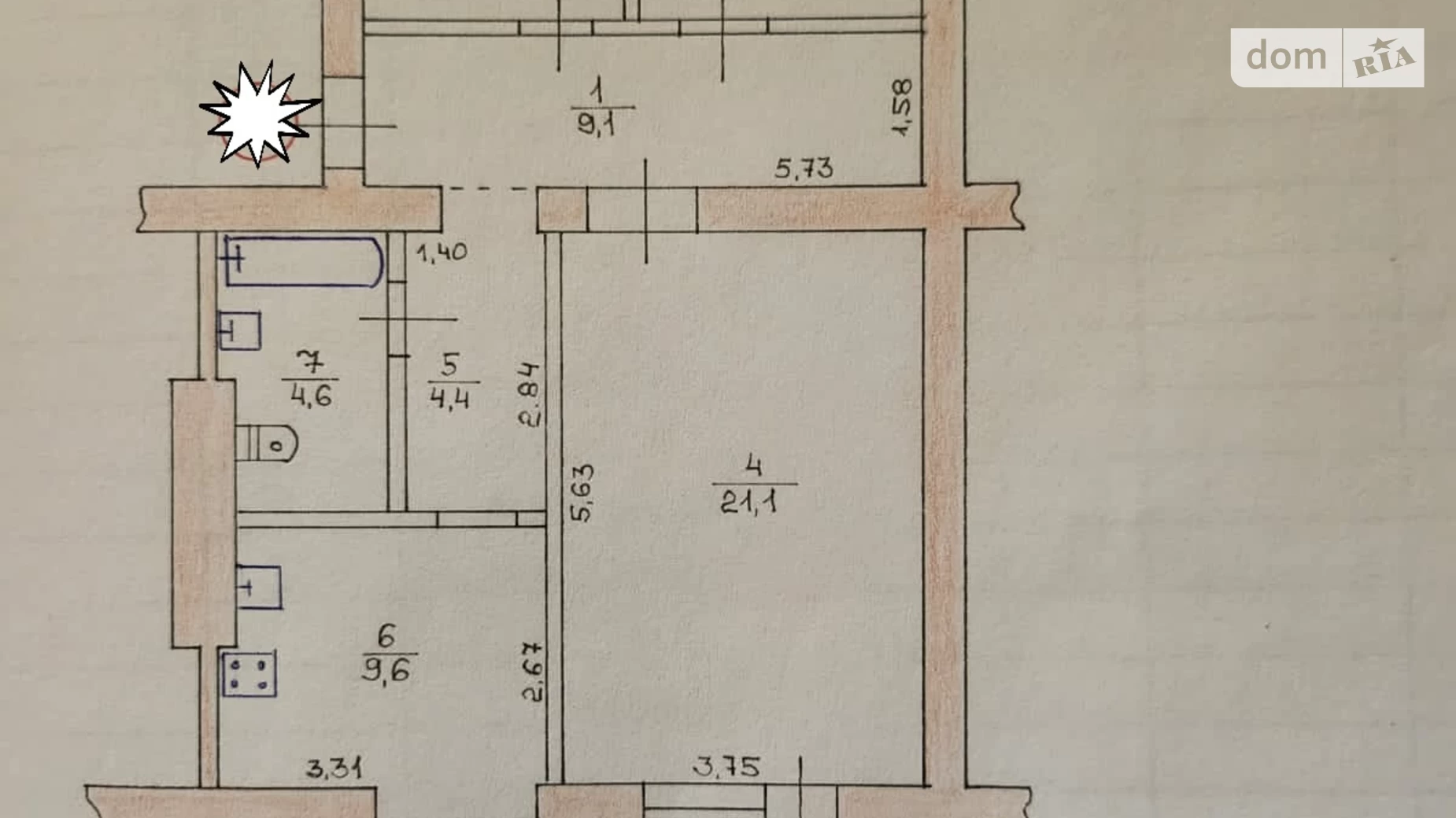 3-кімнатна квартира 86 кв. м у Тернополі, вул. Петра Батьківського(Бригадна)