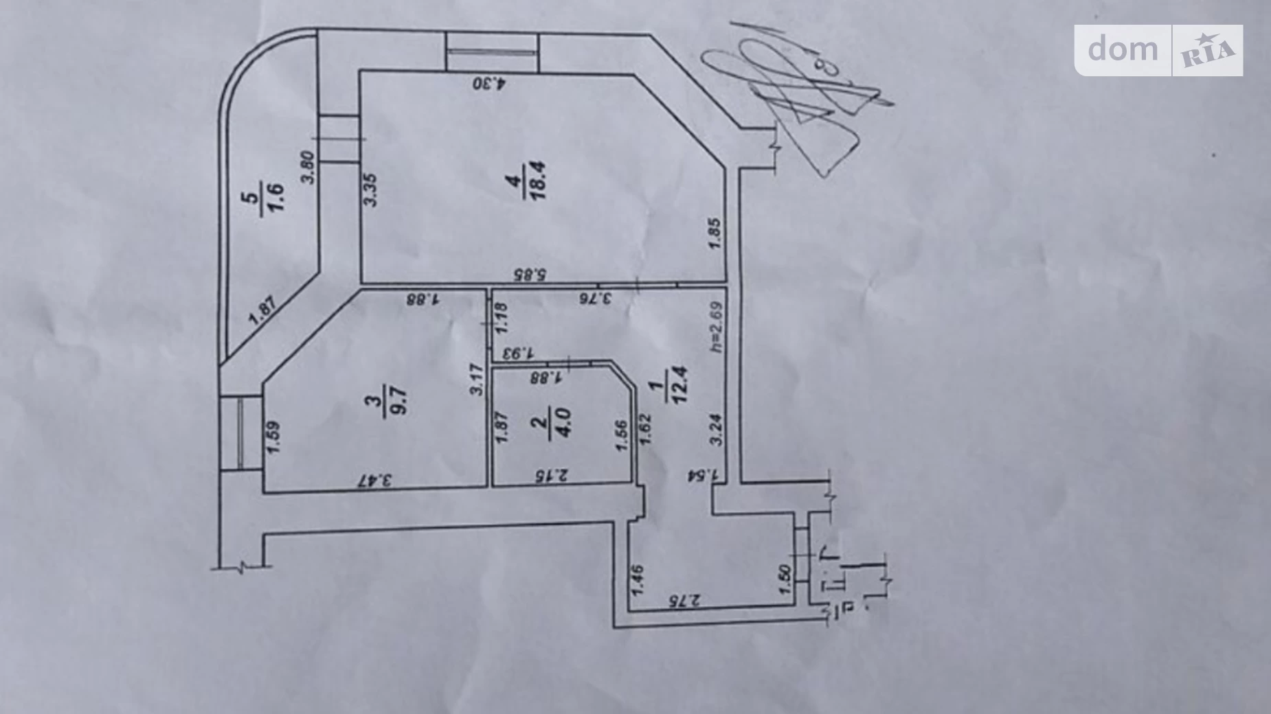 Продається 1-кімнатна квартира 46.1 кв. м у Хмельницькому, вул. Водопровідна, 75/1А - фото 3