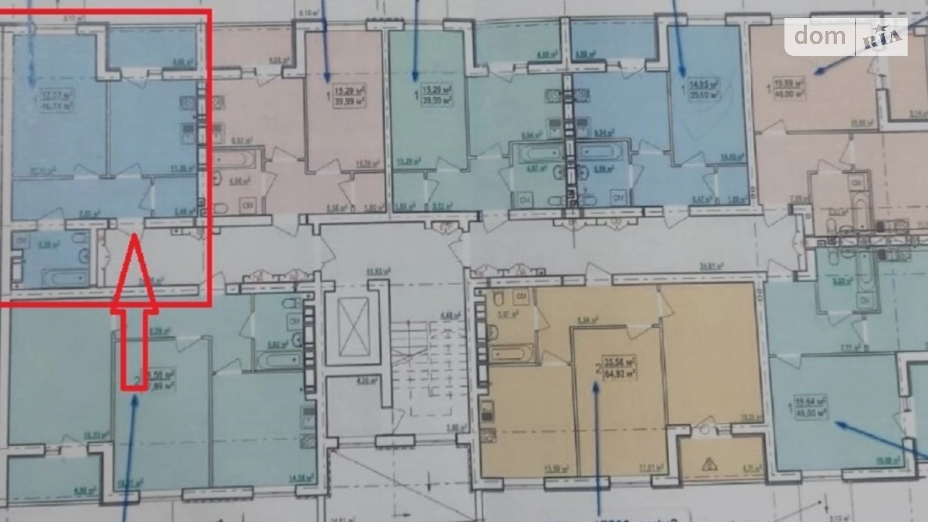 Продается 1-комнатная квартира 46.14 кв. м в Харькове, просп. Льва Ландау, 2Б