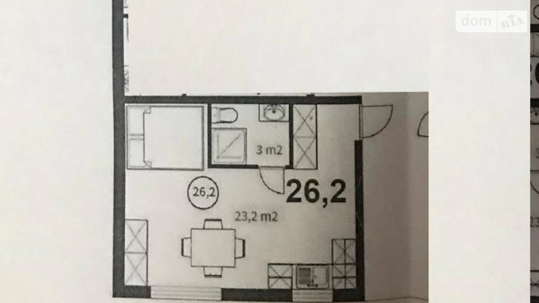 Продается 1-комнатная квартира 26 кв. м в Софиевской Борщаговке