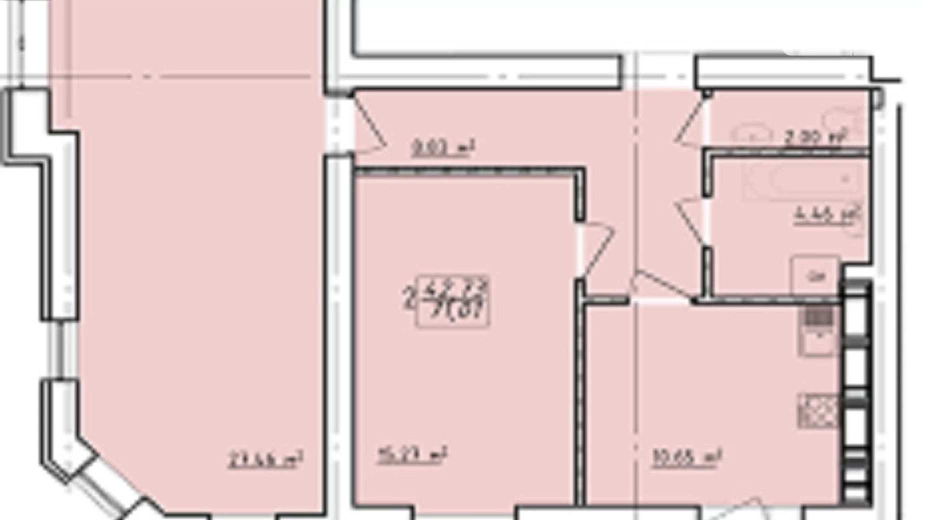 Продается 2-комнатная квартира 71 кв. м в Харькове, ул. Елизаветинская, 2Б