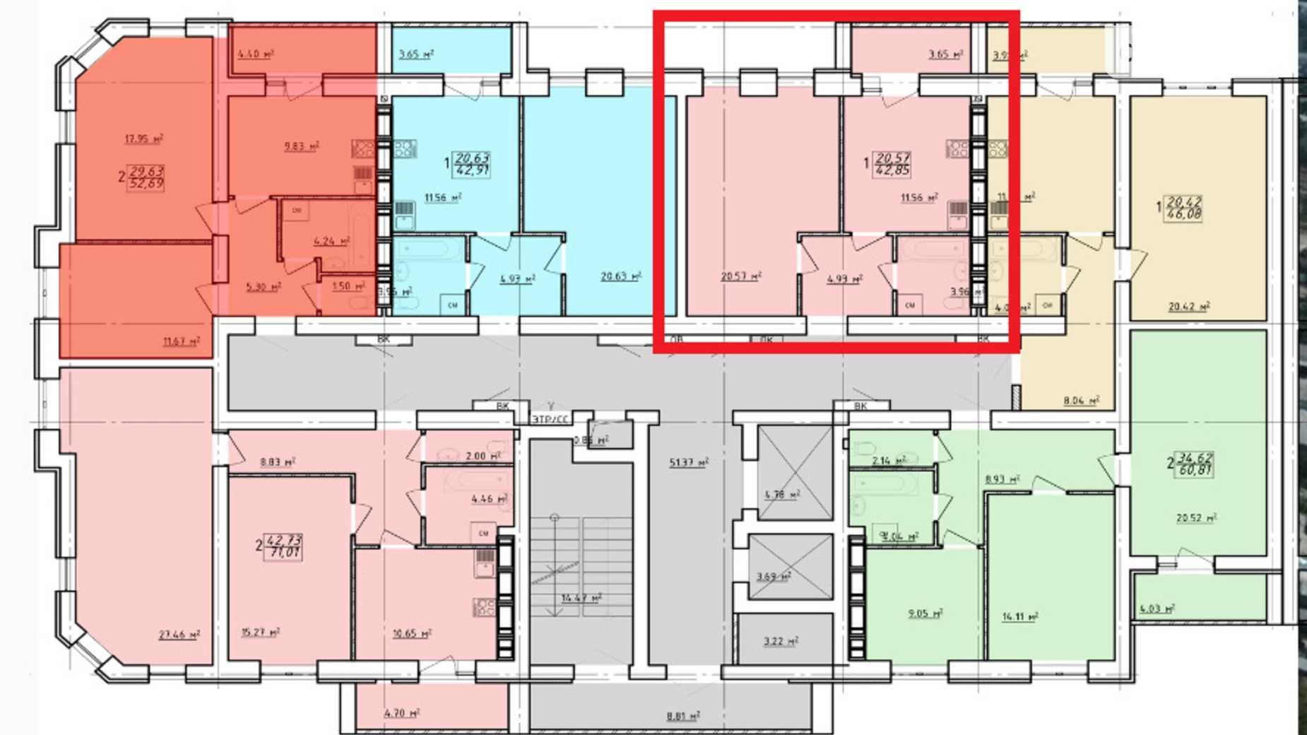 Продается 1-комнатная квартира 43 кв. м в Харькове, цена: 31000 $ - фото 2