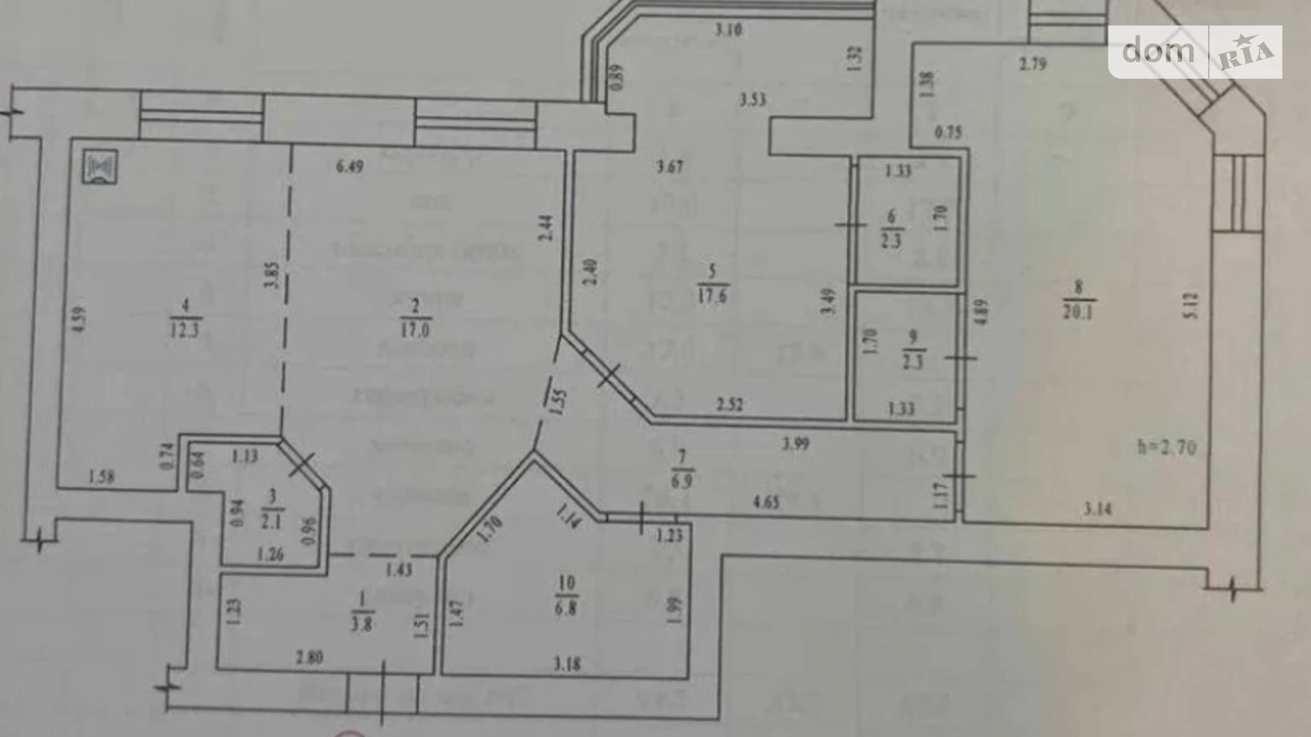 Продається 3-кімнатна квартира 92 кв. м у Полтаві, вул. Григорія Левченка(Сапіго), 2