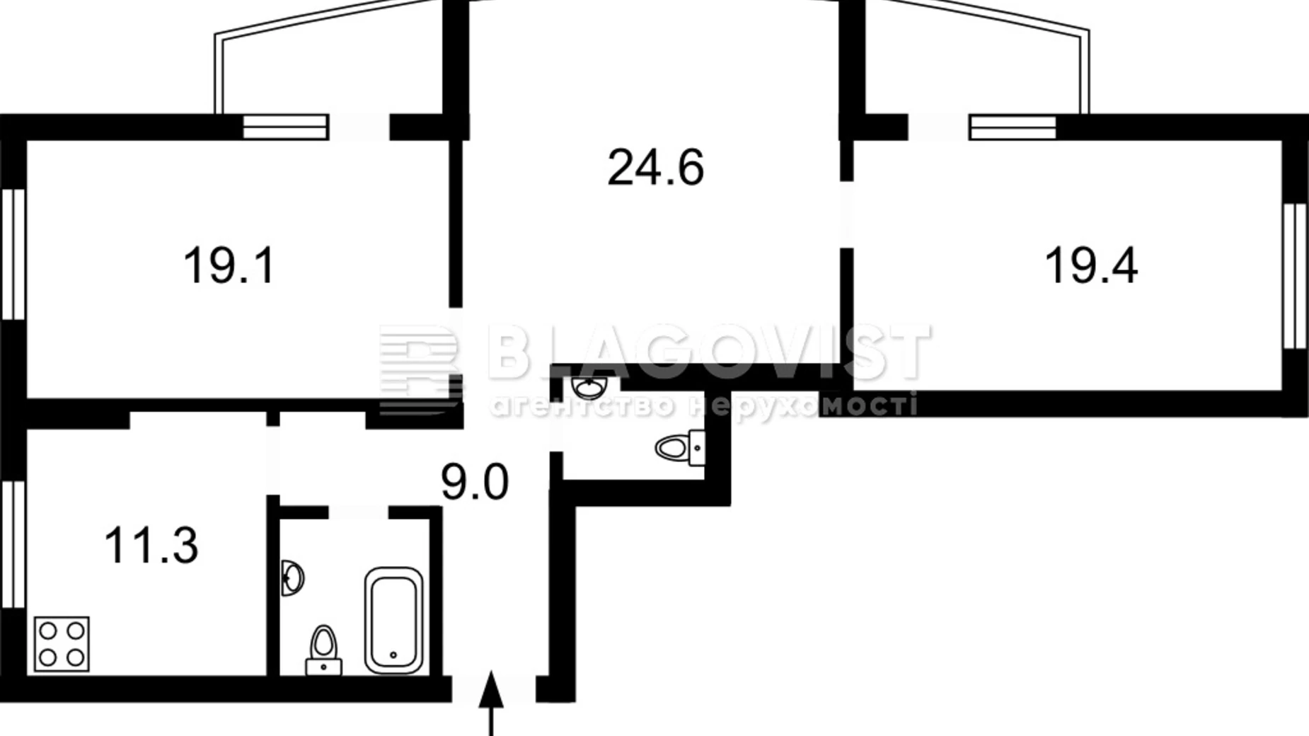 Продается 2-комнатная квартира 96 кв. м в Киеве, ул. Юрия Кондратюка, 1 - фото 2