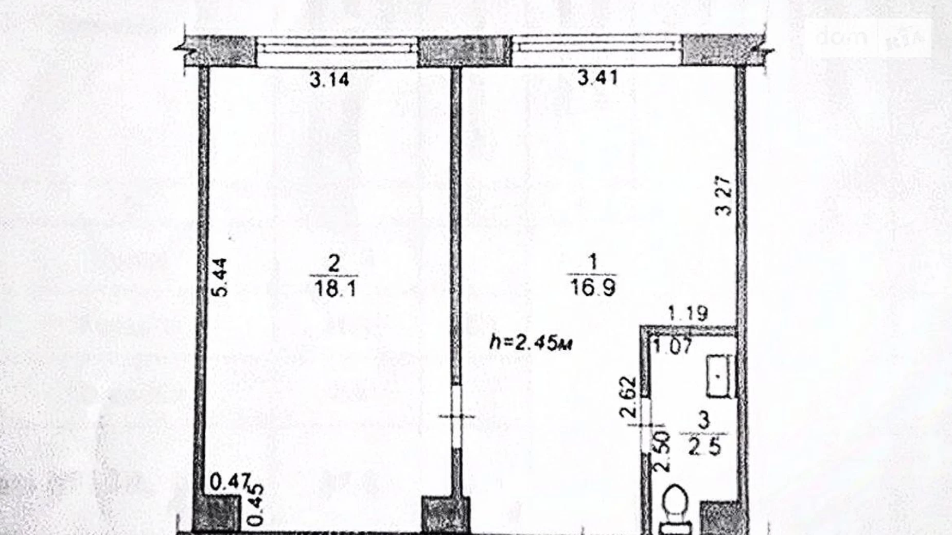 Продается 2-комнатная квартира 37.5 кв. м в Днепре, ул. Осенняя, 17