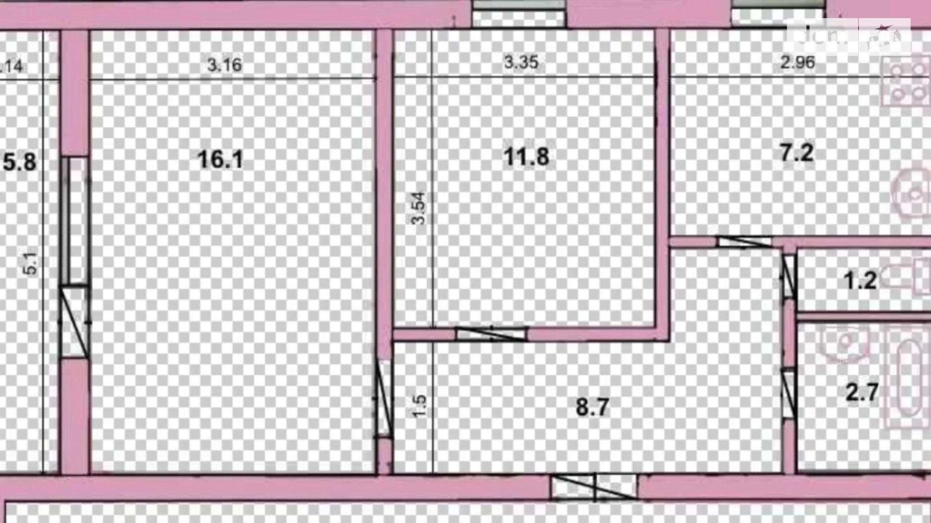 Продается 1-комнатная квартира 54 кв. м в Ирпене, ул. Капитана Зайцева, 6