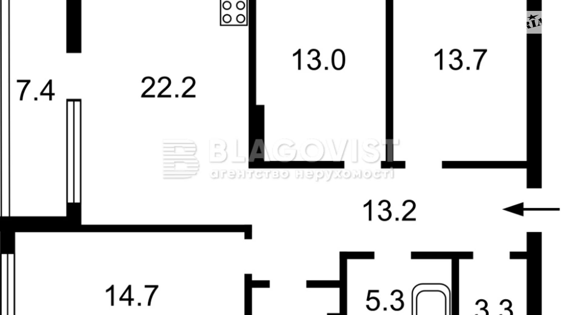 Продается 1-комнатная квартира 97 кв. м в Киеве, ул. Причальная, 12