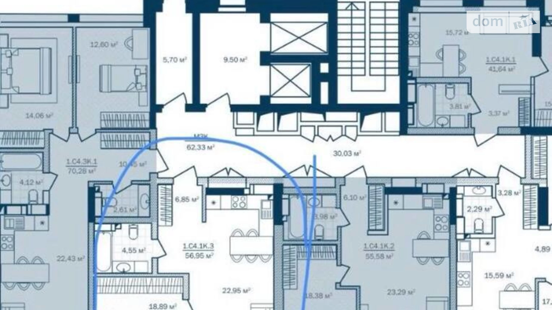 Продается 1-комнатная квартира 56 кв. м в Киеве, ул. Марины Расковой, 54 - фото 2