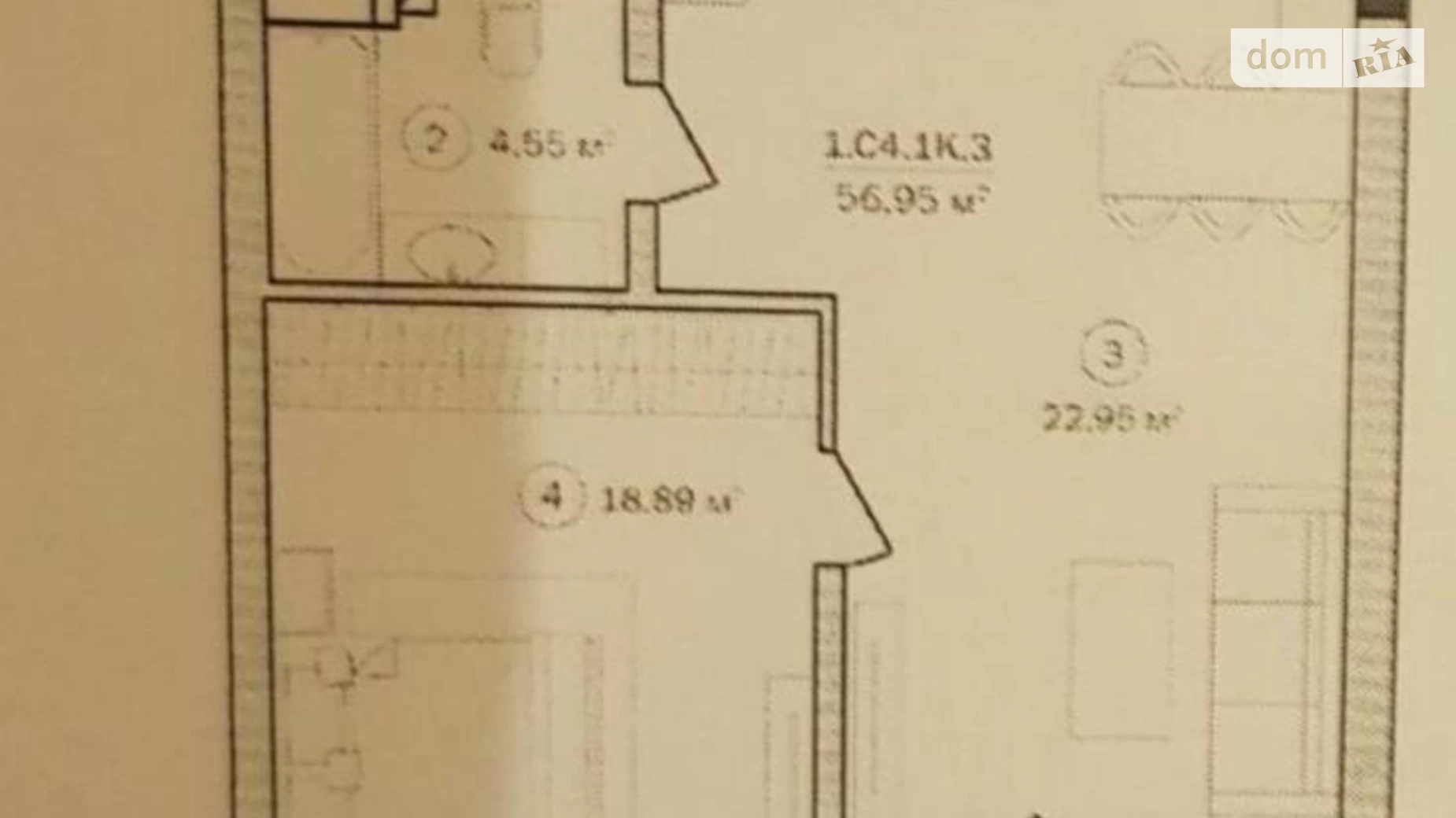 Продається 1-кімнатна квартира 56 кв. м у Києві, вул. Марини Раскової, 54