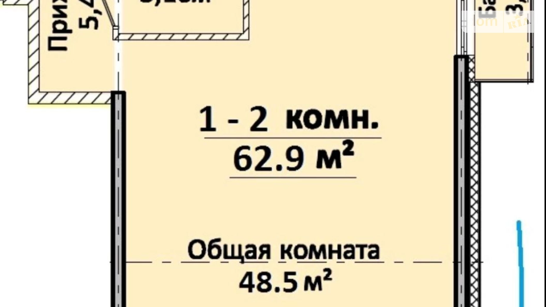 Продається 2-кімнатна квартира 63 кв. м у Одесі, вул. Новоберегова, 12А