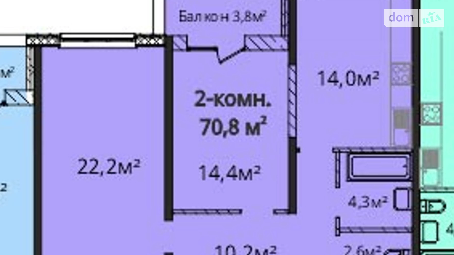 Продається 2-кімнатна квартира 70 кв. м у Одесі, вул. Гагаріна, 9