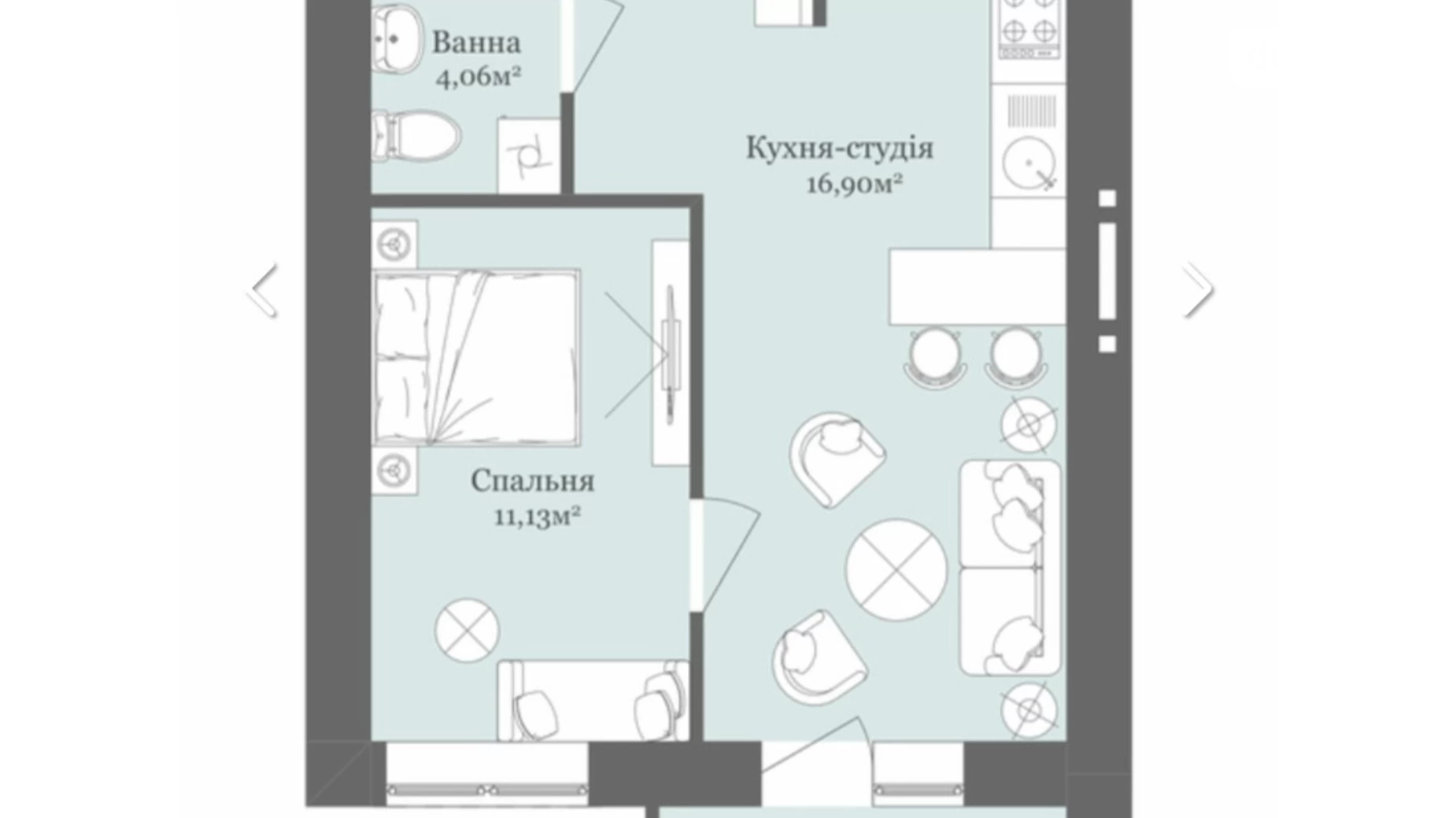 Продається 2-кімнатна квартира 37 кв. м у Ужгороді - фото 2