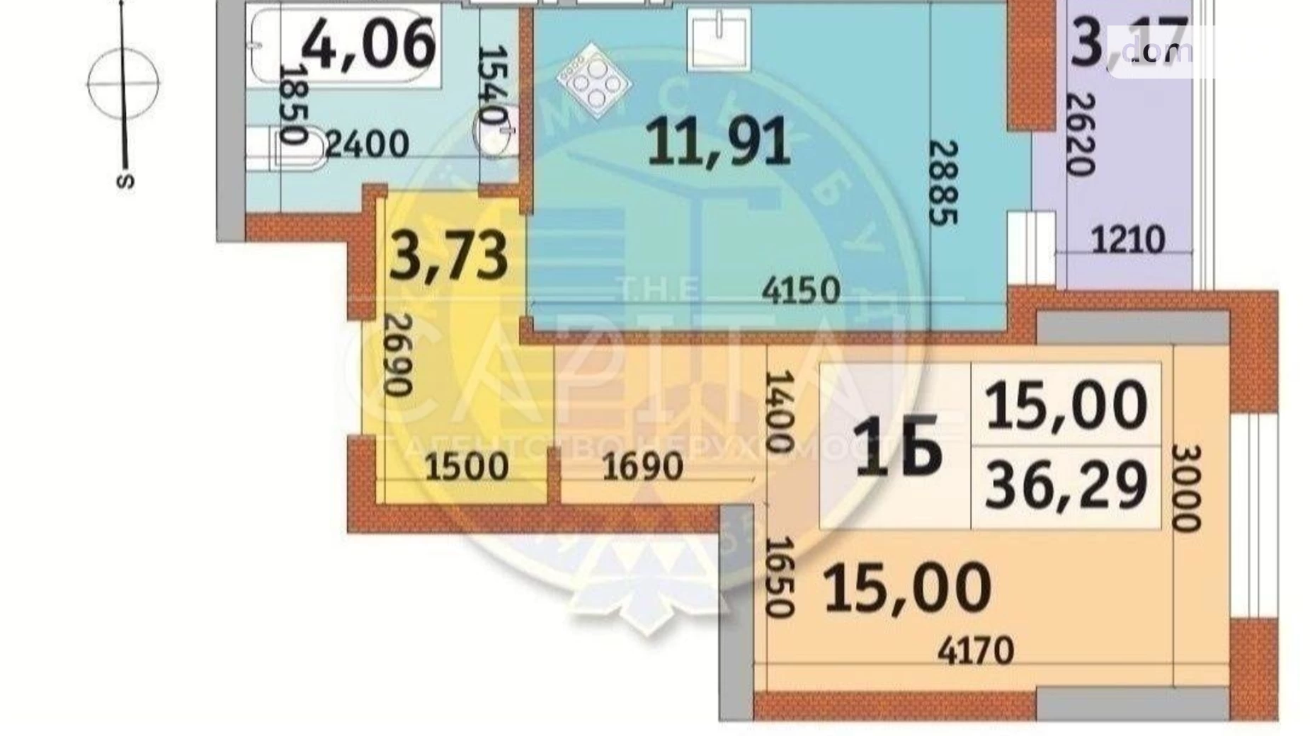 Продается 1-комнатная квартира 36 кв. м в Киеве, ул. Жулянская, 10 - фото 3